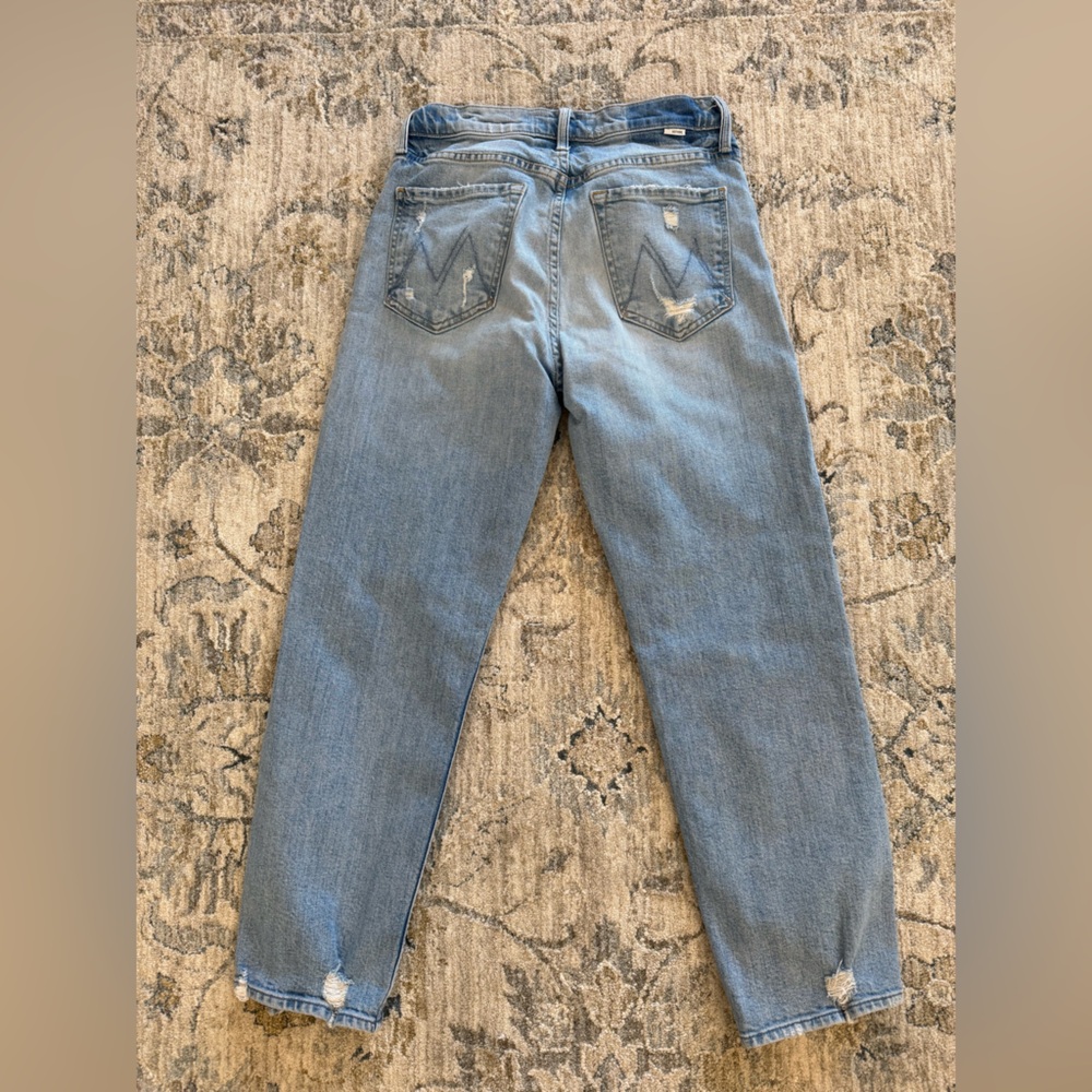 MOTHER Superior The Tomcat High-Rise Straight Distressed Jeans in The Confession - Picture 2 of 14